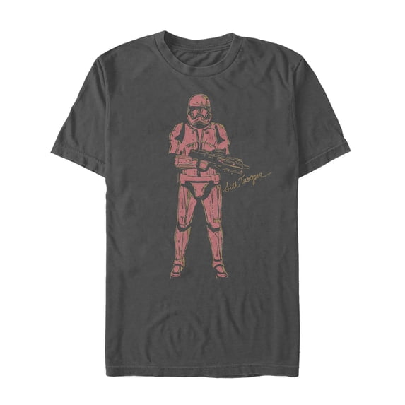 Men's Star Wars: The Rise of Skywalker Sith Trooper Villain Graphic Tee Charcoal 3X Large