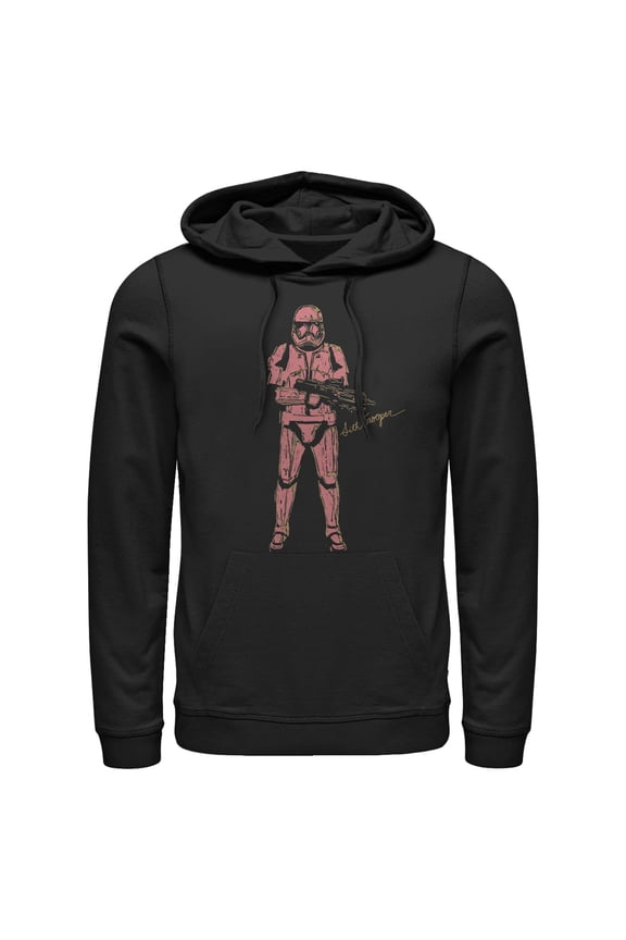 Men's Star Wars: The Rise of Skywalker Sith Trooper Villain Pull Over Hoodie Black Small