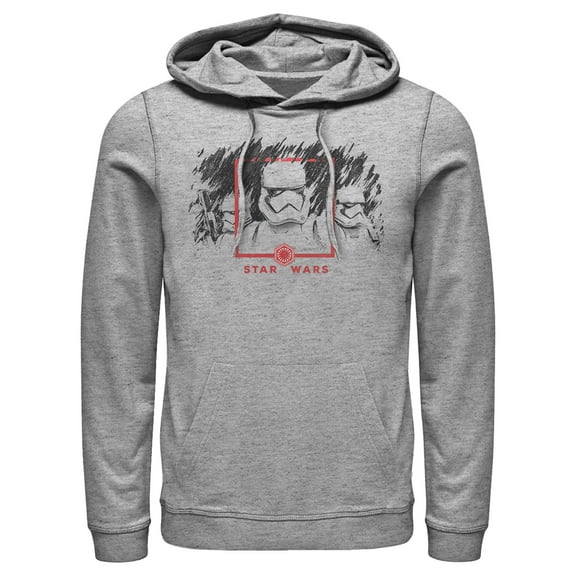 Men's Star Wars: The Rise of Skywalker Stormtrooper Smudge  Pull Over Hoodie Athletic Heather Large