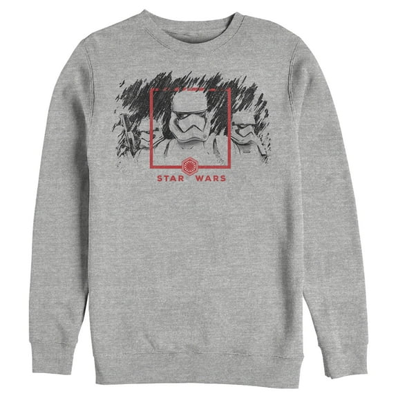 Men's Star Wars: The Rise of Skywalker Stormtrooper Smudge  Sweatshirt Athletic Heather 2X Large