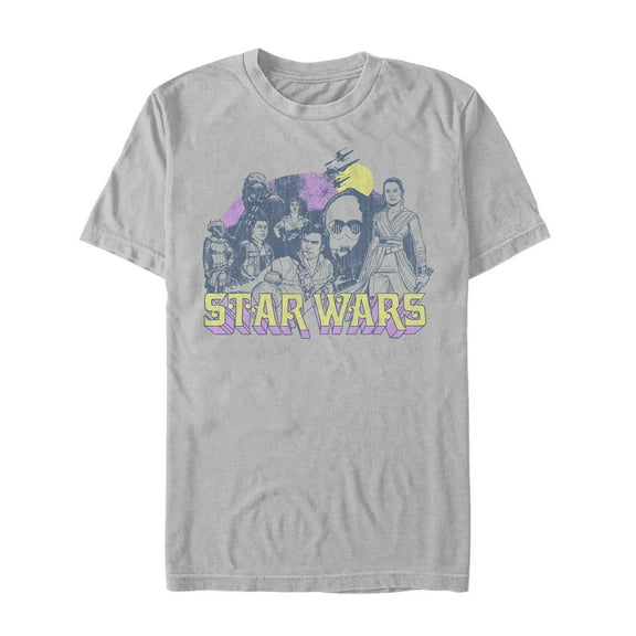 Men's Star Wars: The Rise of Skywalker Vintage Collage  Graphic Tee Silver 3X Large