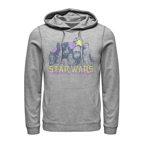 Men's Star Wars: The Rise of Skywalker Vintage Collage Pull Over Hoodie Athletic Heather Medium