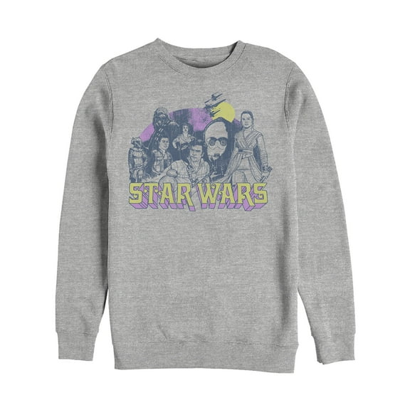 Men's Star Wars: The Rise of Skywalker Vintage Collage  Sweatshirt Athletic Heather 2X Large