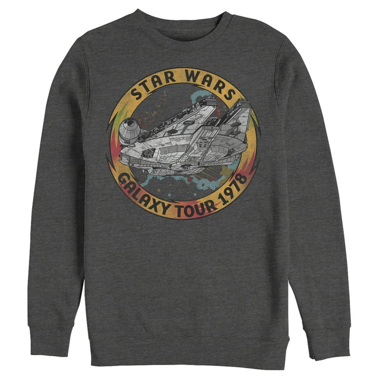 Men s Star Wars The Rise of Skywalker Vintage Galaxy Tour Sweatshirt Charcoal Heather Large Walmart