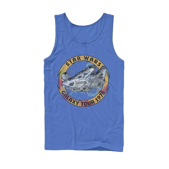 Men's Star Wars: The Rise of Skywalker Vintage Galaxy Tour Tank Top Royal Blue Medium