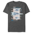 thumbnail image 1 of Men's Star Wars: The Rise of Skywalker X-Wing Details  Graphic Tee Charcoal Heather Small, 1 of 4
