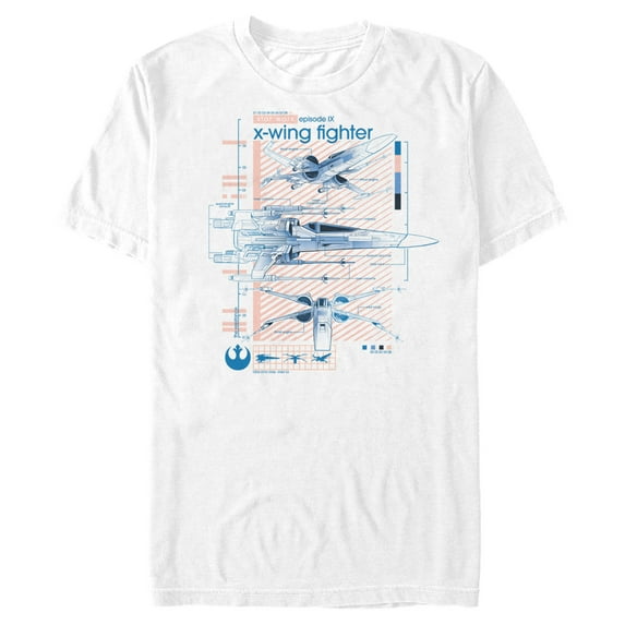 Men's Star Wars: The Rise of Skywalker X-Wing Details Graphic Tee White 3X Large