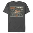 thumbnail image 1 of Men's Star Wars: The Rise of Skywalker X-Wing Schematic Frame  Graphic Tee Charcoal X Large, 1 of 4