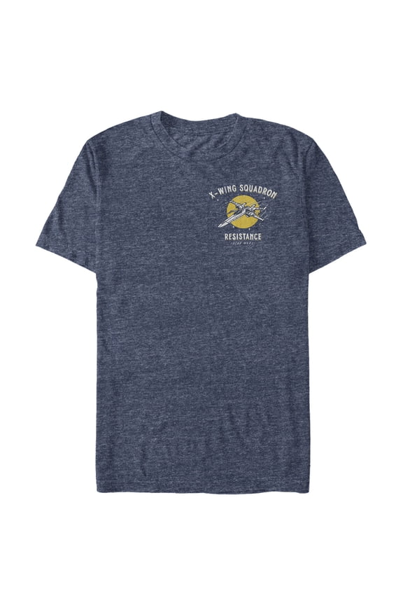 Men's Star Wars: The Rise of Skywalker X-Wing Squadron Badge Graphic Tee Navy Blue Heather Large