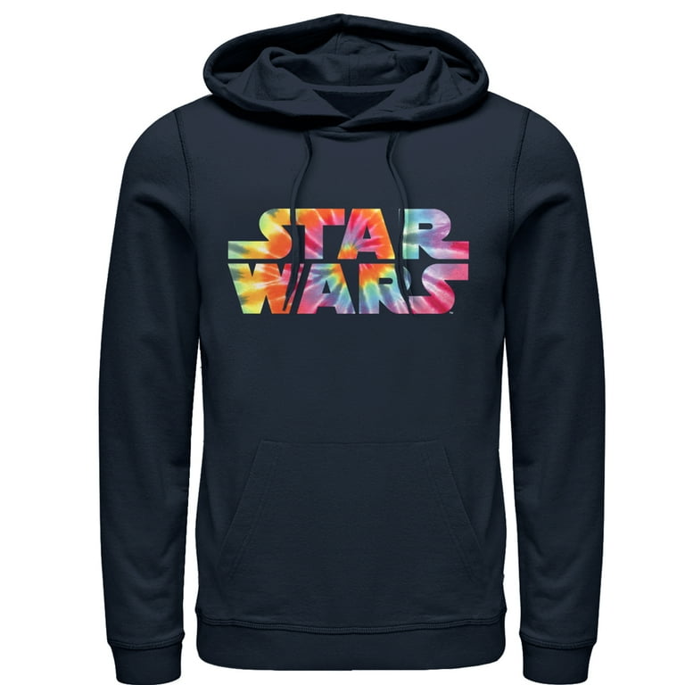 Men's Star Wars Tie-Dye Logo Pull Over Hoodie Navy Blue 2X Large