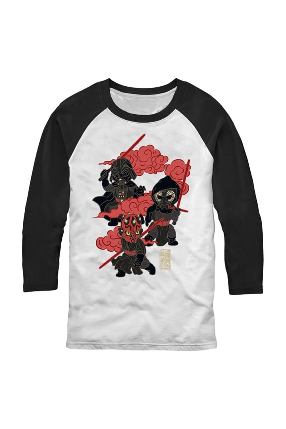 Men's Star Wars Traditional Dark Side Baseball Graphic Tee White/Black Large