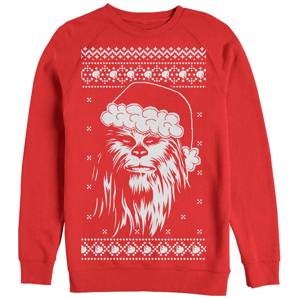 Men's Star Wars Ugly Christmas Chewbacca Santa Sweatshirt Red