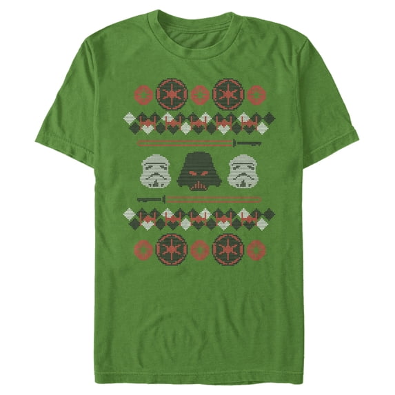 Men's Star Wars Ugly Christmas Darth Vader Graphic Tee Kelly Green Large