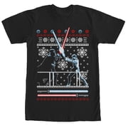 Men's Star Wars Ugly Christmas Duel Graphic Tee Black Medium