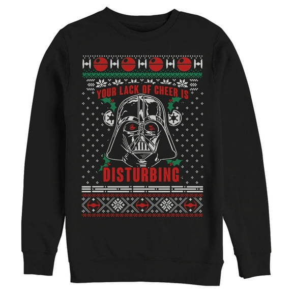 Men's Star Wars Ugly Christmas Sith Lord  Sweatshirt Black 2X Large