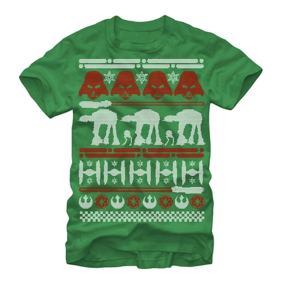 Men's Star Wars Ugly Christmas Sweater Graphic Tee Kelly Green Medium