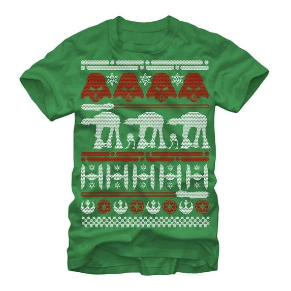 Men's Star Wars Ugly Christmas Sweater Graphic Tee Kelly Green X Large