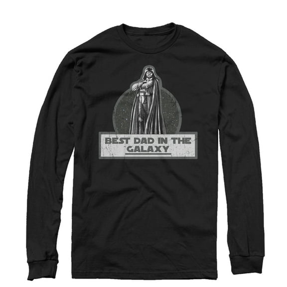 Men's Star Wars Vader Best Dad in the Galaxy Long Sleeve Shirt Black X Large