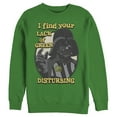 thumbnail image 1 of Men's Star Wars Vader Disturbing Lack of Green Sweatshirt Kelly Green 3X Large, 1 of 3