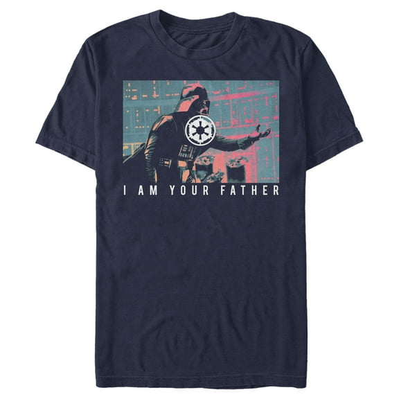Men's Star Wars Vader I Am Your Father Heatmap  Graphic Tee Navy Blue 2X Large