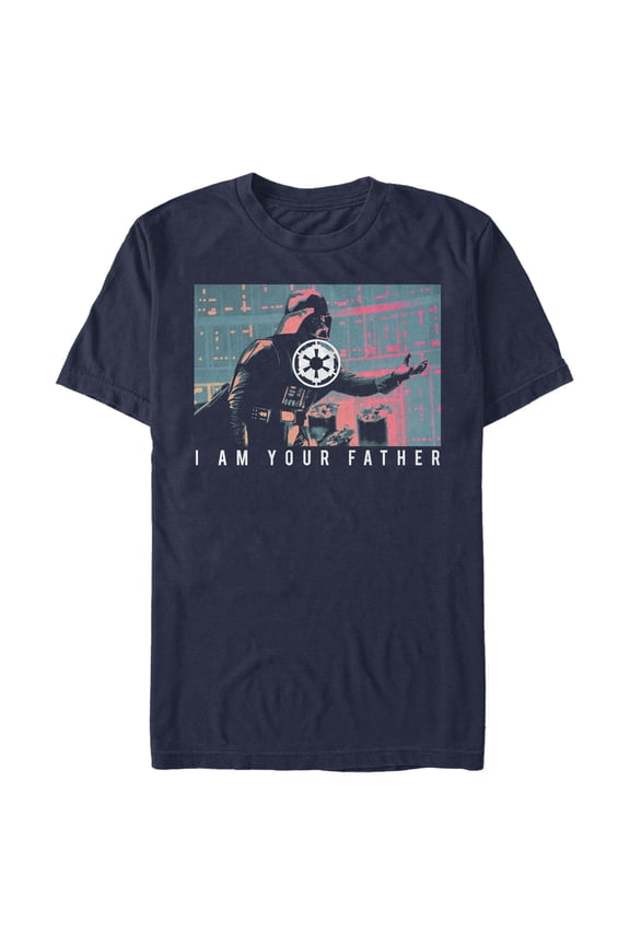Men's Star Wars Vader I Am Your Father Heatmap Graphic Tee Navy Blue Large