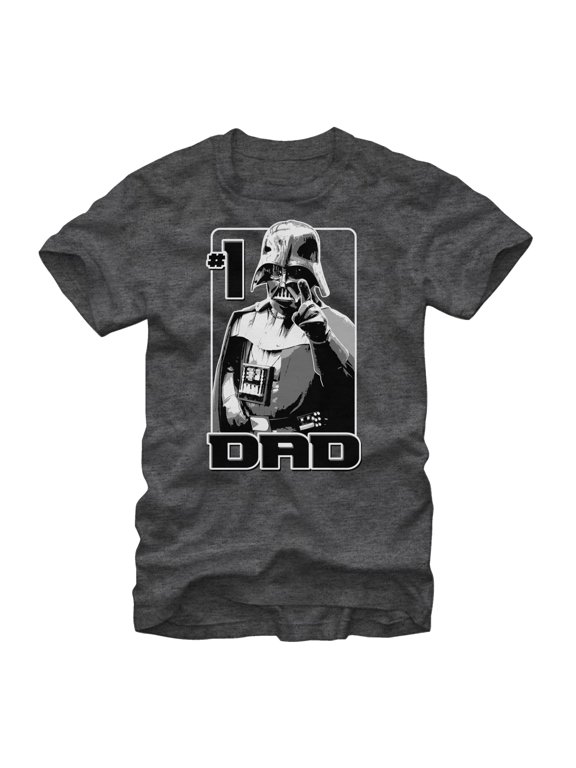 Men's Star Wars Vader Number One Dad Graphic Tee Charcoal Heather 3X Large