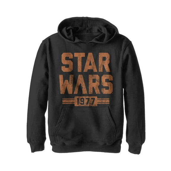 Men's Star Wars Vader Striped Logo Pull Over Hoodie Black Small