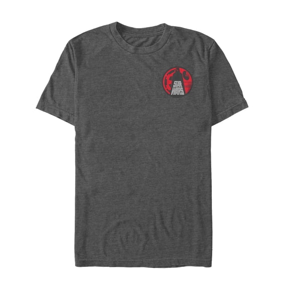 Men's Star Wars Vader's Dark Side Badge Graphic Tee Charcoal Heather Medium