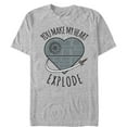thumbnail image 1 of Men's Star Wars Valentine Death Star Heart Graphic Tee Athletic Heather Medium, 1 of 4
