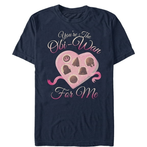 Men's Star Wars Valentine You're the Obiwan For Me Graphic Tee Navy Blue 2X Large