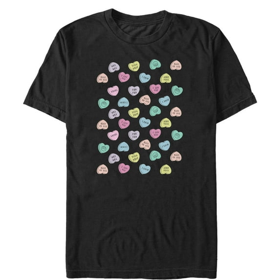 Men's Star Wars Valentine's Day Candy Heart Quotes Graphic Tee Black Small