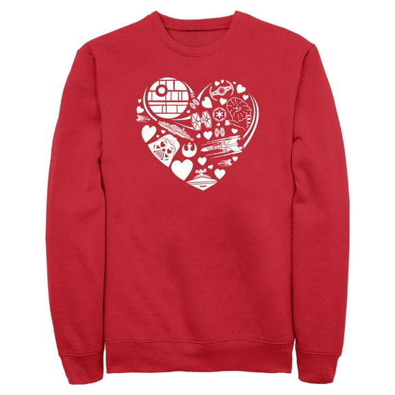 Men's Star Wars Valentine's Day Heart Ships  Sweatshirt