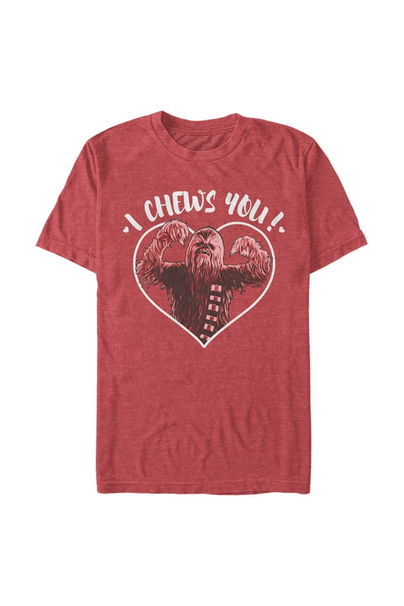 Men's Star Wars Valentine's Day I Chews You  Graphic Tee Red Heather X Large