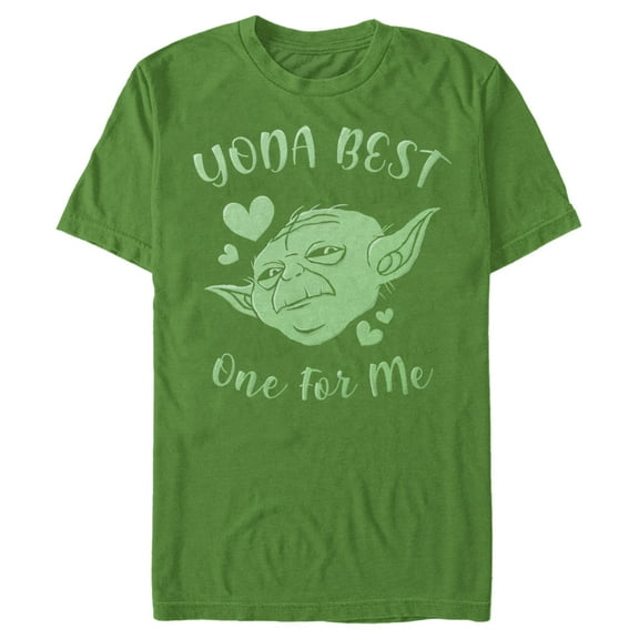 Men's Star Wars Valentine's Day Yoda Best One for Me  Graphic Tee Kelly Green Large