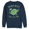 thumbnail image 1 of Men's Star Wars Valentine's Day Yoda Best One for Me  Sweatshirt Navy Blue X Large, 1 of 4
