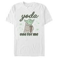 thumbnail image 1 of Men's Star Wars Valentine's Day Yoda One for Me Distressed  Graphic Tee White X Large, 1 of 5