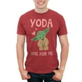 thumbnail image 1 of Men's Star Wars Valentine's Day Yoda One for Me Simple  Graphic Tee Red Heather 3X Large, 1 of 10