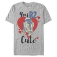 thumbnail image 1 of Men's Star Wars Valentine's Day You R2 Cute  Graphic Tee Athletic Heather 2X Large, 1 of 5