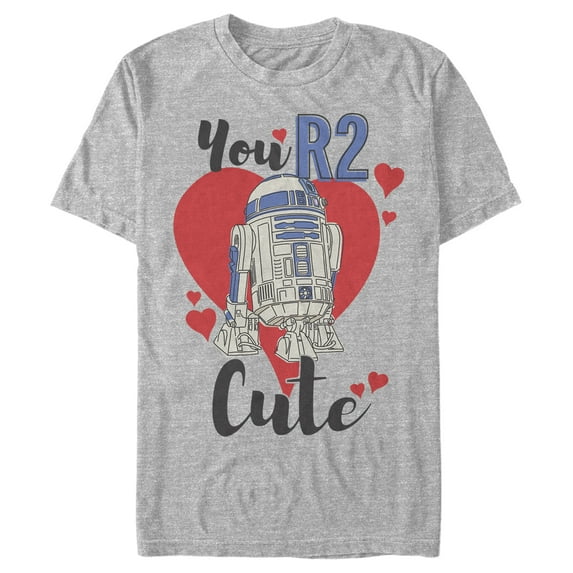 Men's Star Wars Valentine's Day You R2 Cute Graphic Tee Athletic Heather Large
