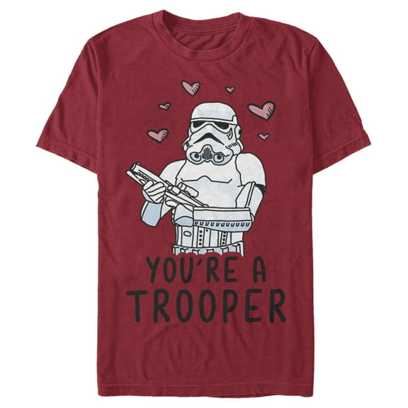 Men's Star Wars Valentine's Day You're A Trooper  Graphic Tee Cardinal Medium