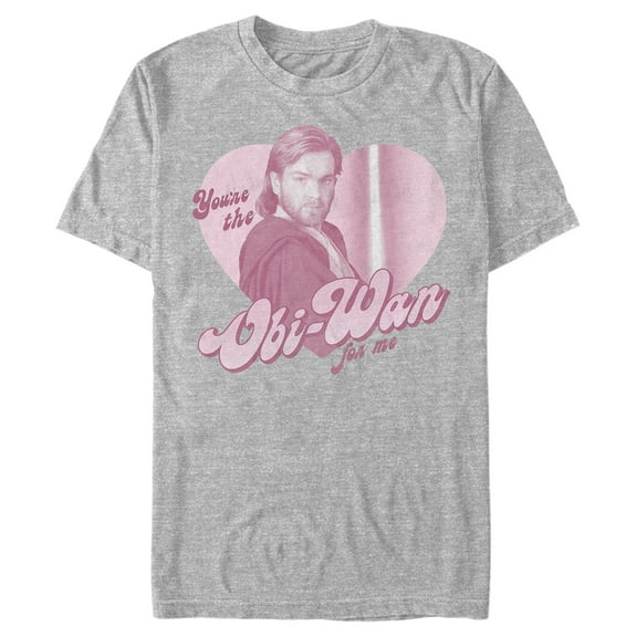 Men's Star Wars Valentine's Day You're the Obi-Wan for Me  Graphic Tee Athletic Heather 3X Large