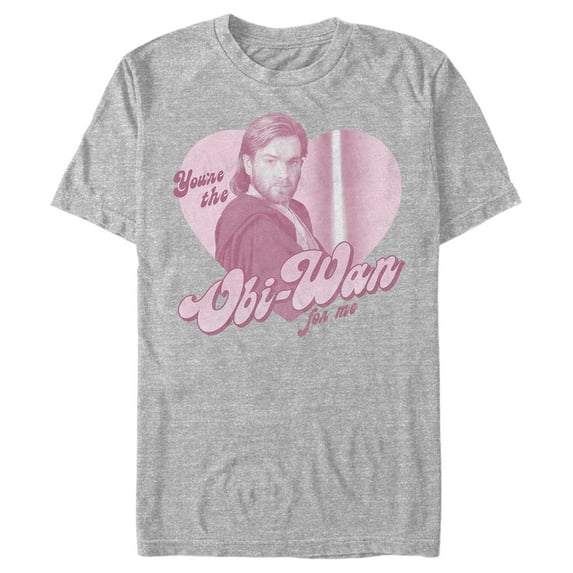 Men's Star Wars Valentine's Day You're the Obi-Wan for Me Graphic Tee Athletic Heather 3X Large