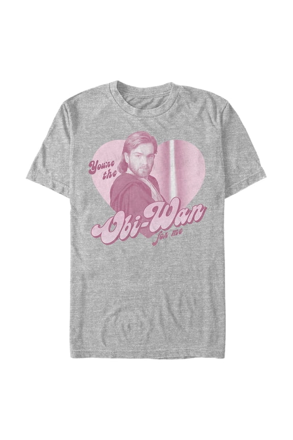 Men's Star Wars Valentine's Day You're the Obi-Wan for Me Graphic Tee Athletic Heather X Large