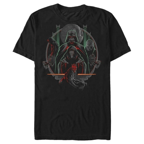 Men's Star Wars Villains of the Dark Side Circle  Graphic Tee Black 3X Big Tall