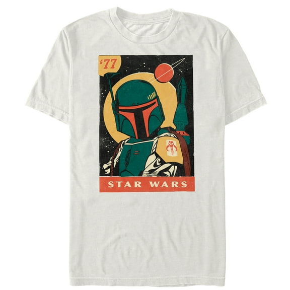 Men's Star Wars Vintage Boba Fett Poster  Graphic Tee Cream 3X Large