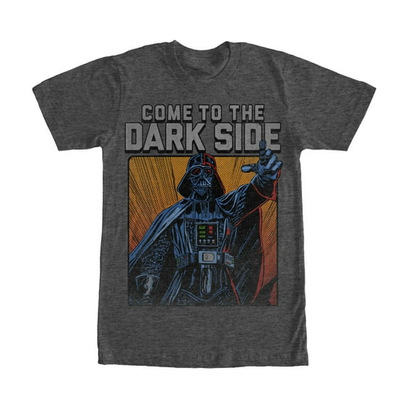 Men's Star Wars Vintage Darth Vader Dark Side Graphic Tee Charcoal Heather Large