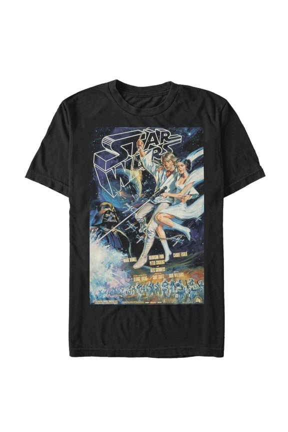 Men's Star Wars Vintage Poster Graphic Tee Black 2X Large