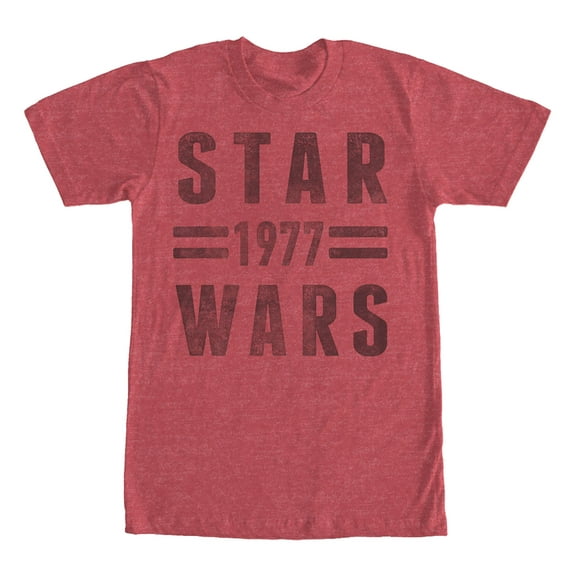 Men's Star Wars Vintage Striped Logo  Graphic Tee Red Heather 2X Large
