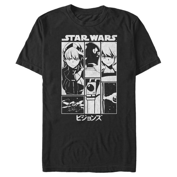 Men's Star Wars: Visions Black and White Poster Graphic Tee Black 3X Large