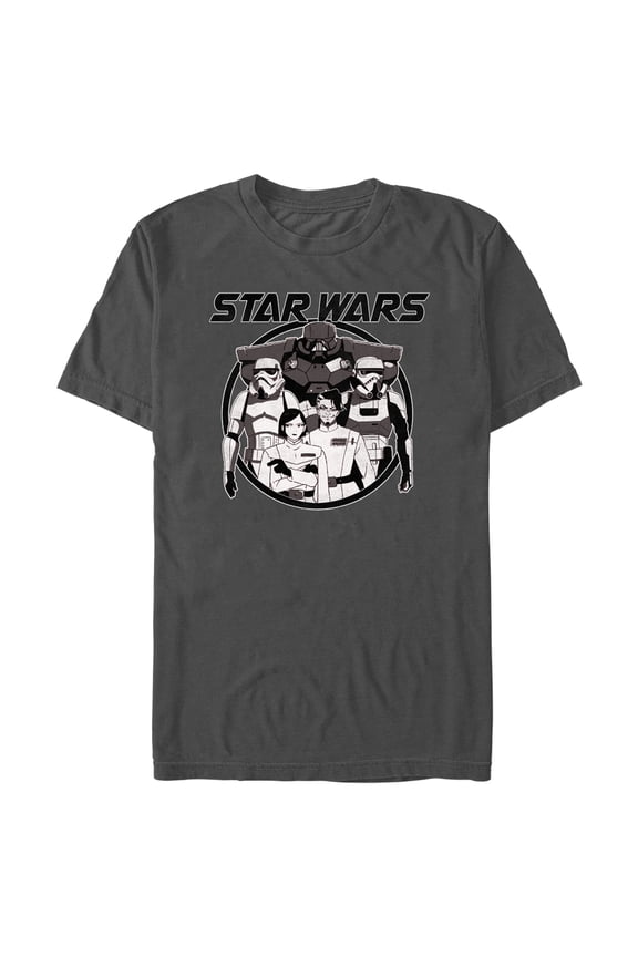 Men's Star Wars: Visions Stormtroopers Anime Graphic Tee Charcoal Medium